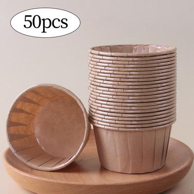 50 Pieces Greaseproof Paper Cupcake Wrappers Baking Cups for Bakery, Festival, Birthday Party