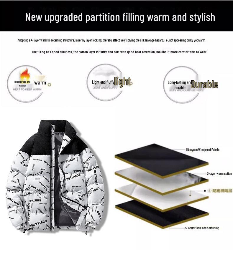 Men's Winter Fashionable Warm Cotton Padded Jacket