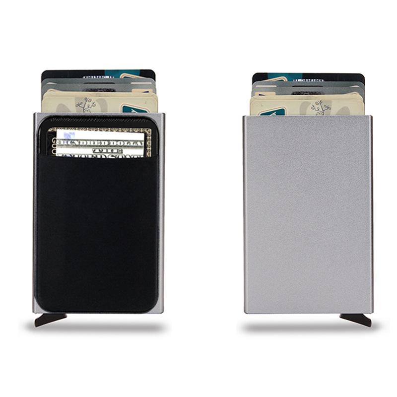 Business Card Holder for Men and Women RFID Blocking серебряный