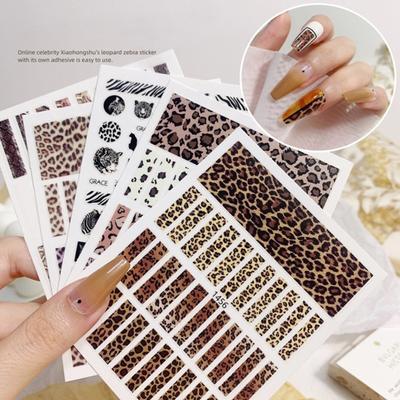 Nail Sticker Vivid 3D Effects Ultra Thin Popular Leopard Sliders Art Decorations Animal Print for Manicure