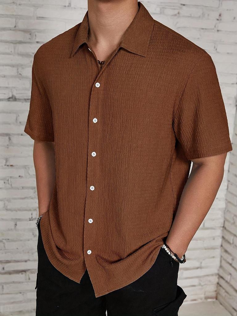 Men's Summer Solid Color Short Sleeve Shirt