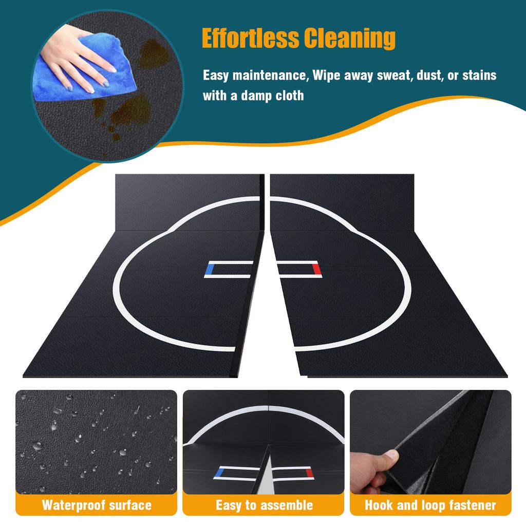 10x10' Wrestling Mat for Home Black Jiu Jitsu Wrestling Mats Durable Judo Mats for BJJ MMA Training Roll-Up Design Wrestling Mat