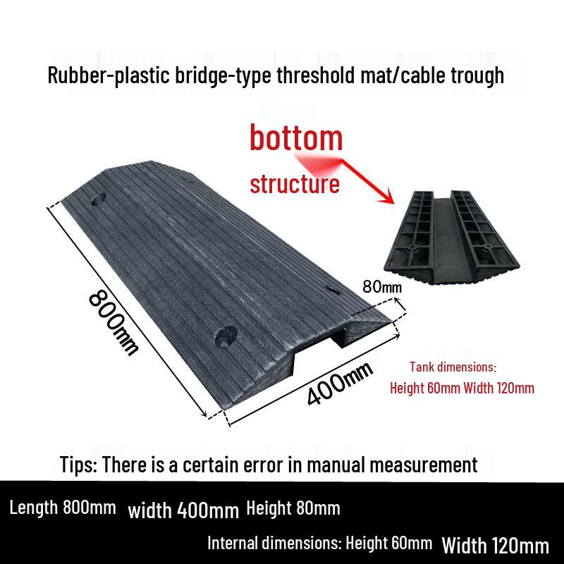 Rubber Cable Trunking Speed Bump - PVC Indoor/Outdoor Cable Protection Channel Cover