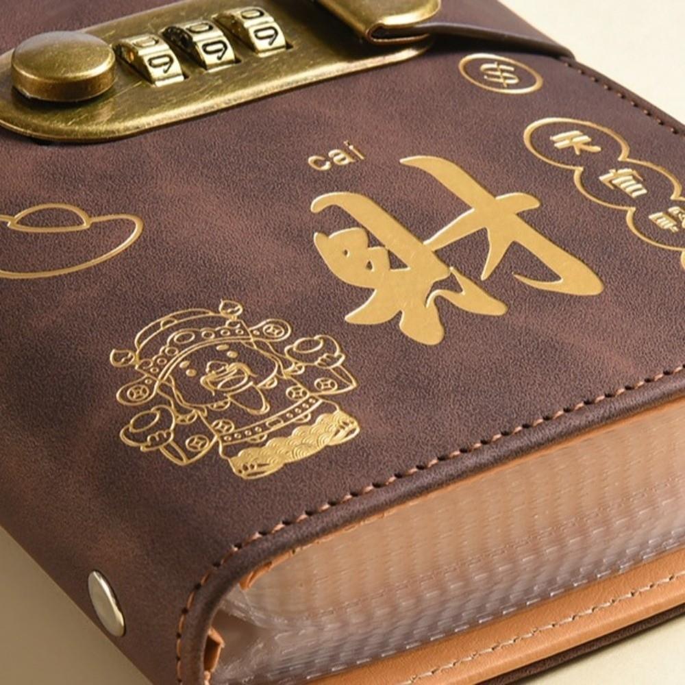 PU Leather Envelop Savings Challenges Book God of Wealth Style Cash Budget Notebook Money Planners