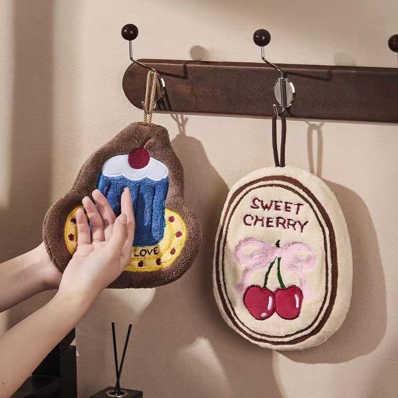 Kitchen Hand Towel Bathroom Absorbent Hand Towel Wall Hanging Cloth Thickened Handkerchief For Kitchen Hand Towel Cleaning Cloth