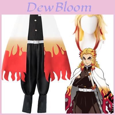 Stilvolles Demon Slayer Kimetsu No Yaiba Rengoku Kyoujurou Cosplay Kostüm Kimono Robe Anzug Mit Exquisiter Verarbeitung Und Bequemer Passform