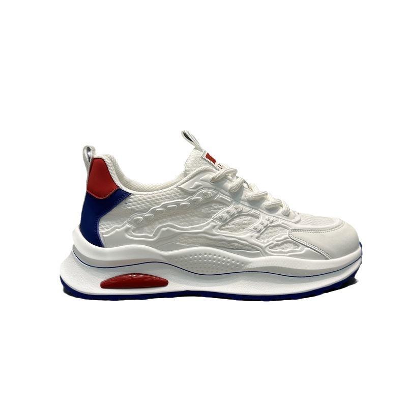 Men's Shoes Summer New Versatile Platform Sports Casual Running Breathable Mesh Shoes Men's Guochao White Shoes