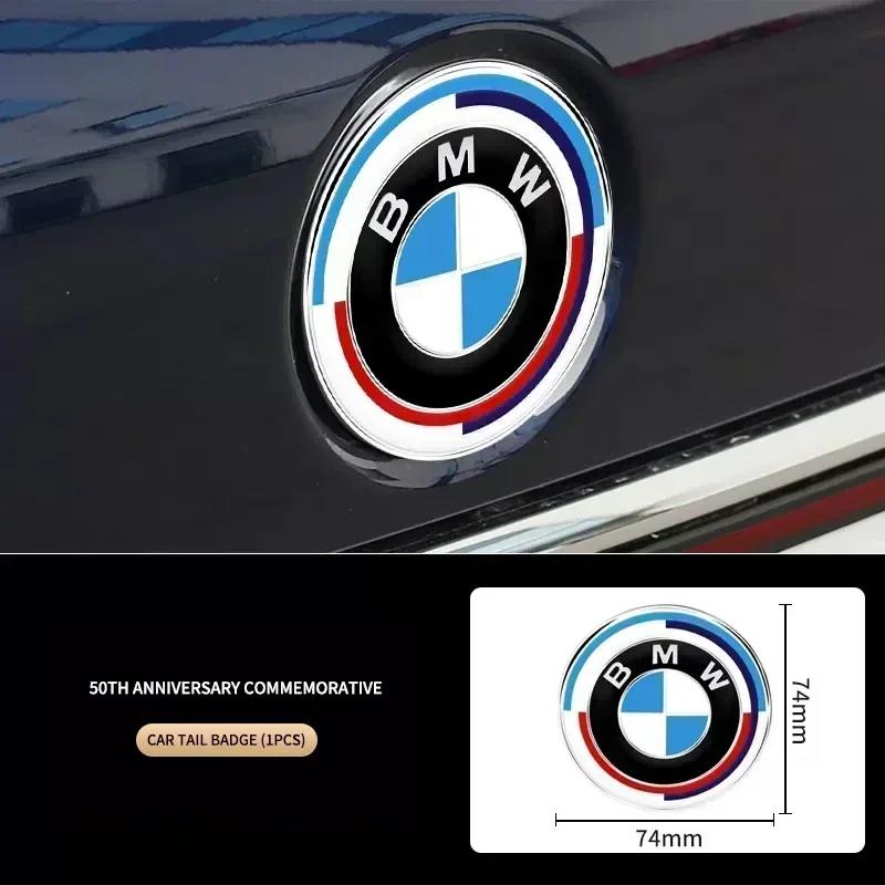 New Hots E60 45/56/68/74/82mm 50th Anniversary Edition Badge Front Rear Trunk Logo Sticker For BMW M E46 E39 E38 E90 E60 F10 F3