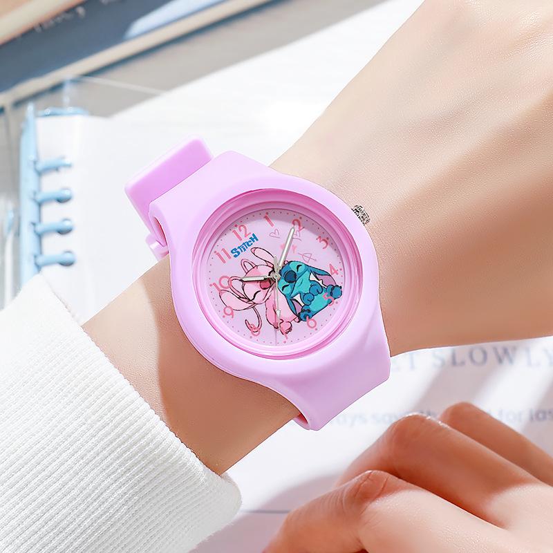 Neue Stitch Kinderuhren Für Mädchen Silikonarmband Rundes Quarz Kinderuhr Jungen Schüleruhr Geschenk Spielzeug Para Ninos