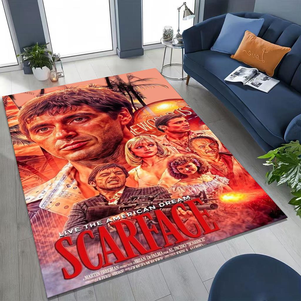 Classic Scarface Tony Montana Movie Art Carpet Rug for Bedroom Living Room Sofa Home Doormat Decor,Large Kids Non-slip Floor Mat