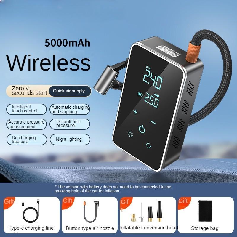 Auto Mini Mounted Wireless Inflation Pump Portable Air Pump Car Motorcycle Bicycle Tire Universal Electric Inflator