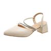 Fashion sandals women's style summer new thick heel pointed head bag head word with rhinestone women's high heels women's shoes