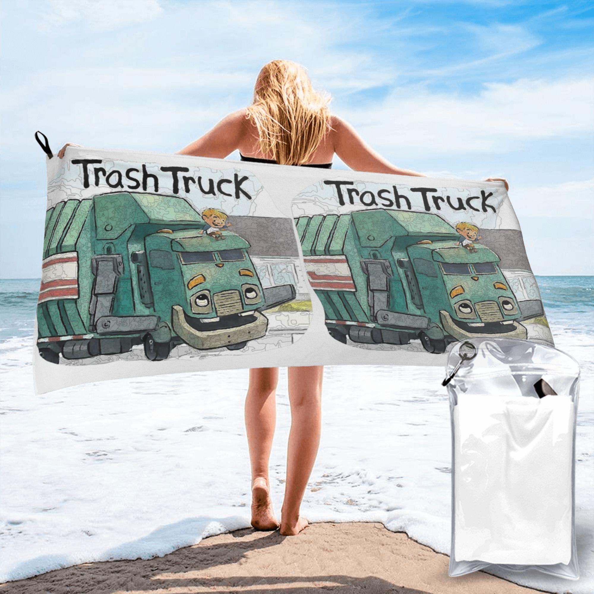 

Trash Truck cartoon Netflix Beach Towel Soft Microfiber Quick Dry Absorbent Quick Towels For Bath W30*H60(CM)