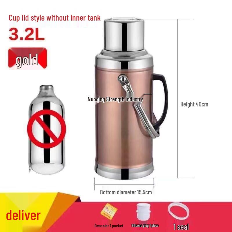 Stainless Steel Home Hot Water Bottle with Glass Liner