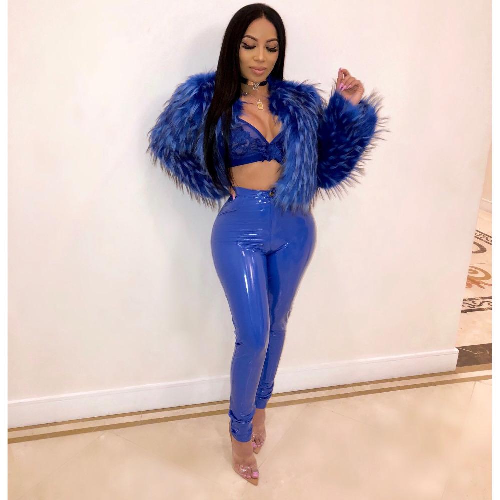 Pantaloni din piele artificială din latex pentru femei Pantaloni strânși cu talie înaltă Pantaloni slăbănogi creion toamnă iarnă Pantaloni sexy de culoare solidă pentru femei