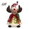 Standing Christmas Character Set Lighted Doll Decoration Cute Plush Santa Claus/Snowman/Reindeer Figurine with Holiday Home Interior Decor