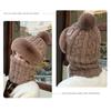 Hat, Neck, One Piece Women's Winter with Thick Velvet Riding Windproof and Cold Proof Electric Car Warm Hoodie