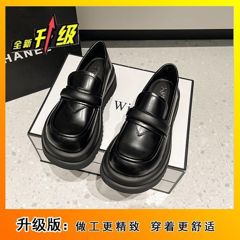 Take a small man, thick-soled muffin, British small leather shoes, women's single shoes, loafers, women's 2025 spring and autumn new models