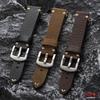 20MM 22MM Genuine Cowhide Watchband Vintage Soft First Layer Calfskin Watch Strap Men Brown Black Handmade Stitchng Bracelets