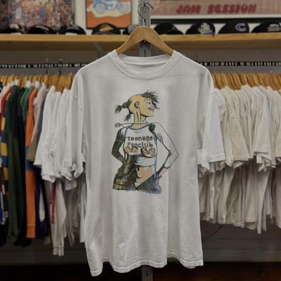 1994 Teenage Fanclub Tank Girl Maglietta Invecchiata Bianca M