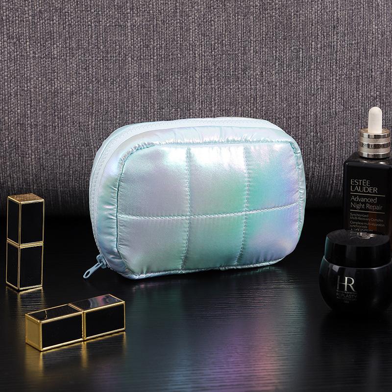 New Down Padded Cloud Cosmetic Bag Storage Bag Shockproof and Anti-collision Cosmetic Bag Portable 16*5*11.5CM