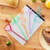 10PCS PET Straws, Reusable Curved Creative Shapes Fun Straws, for Kids Adults Party Games Smoothies Juice Drinks
