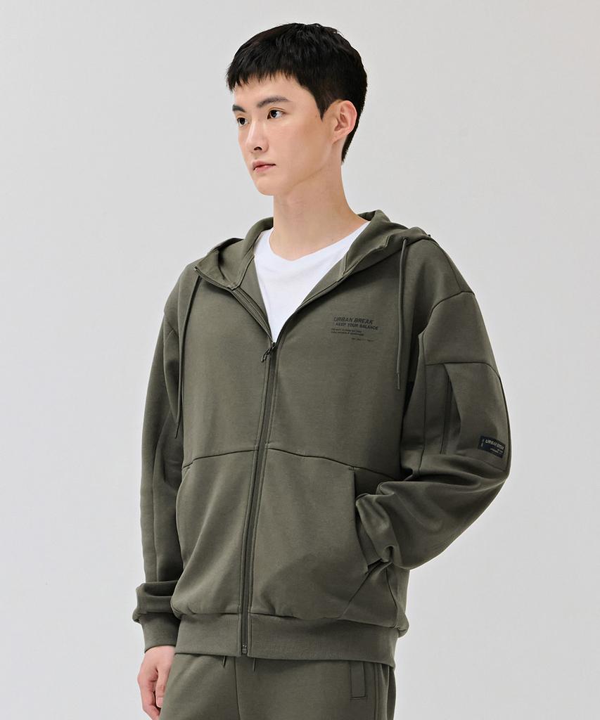 Chasecult Men'S Sleeve Pocket Zip-Up Hoodie - Khaki