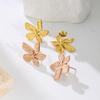 Wind Niche Design Three-dimensional Petal Retro Earrings, Temperament 18k Gold Earrings Annual Gift