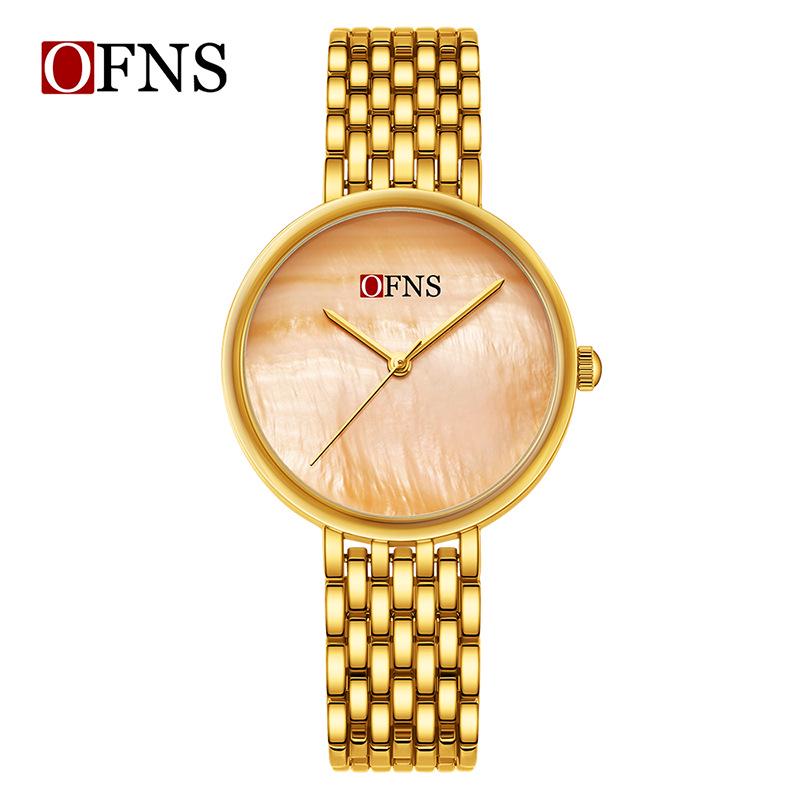 OFNS Women's Ultra-Thin Fashion Quartz Watch: Simple, Trendy, Casual, and Waterproof Design Without Hour Markers