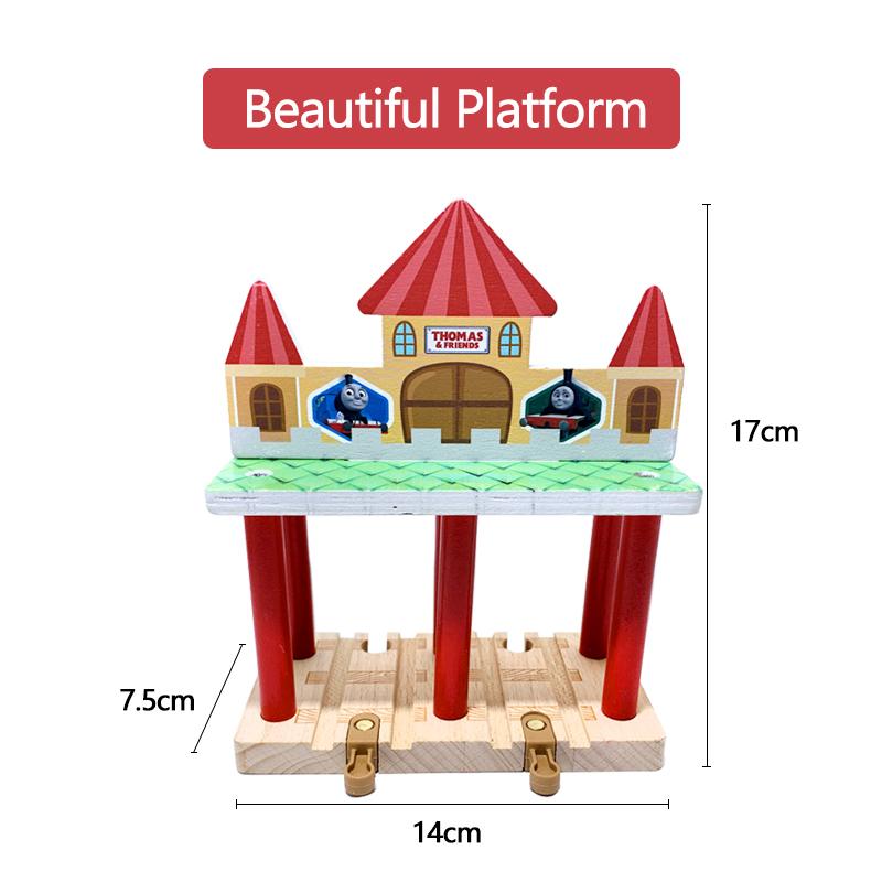 

Детская игровая трасса, игрушка, роскошные деревянные трековые аксессуары, сцена, красивая станция, совместимый поезд, деревянные подарки для мальчиков