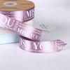 XINRAN Custom Floral Gift Box and Cake Packaging Decoration Ribbon 2.5 cm Printed Letter 100% Polyester Satin High Tenacity