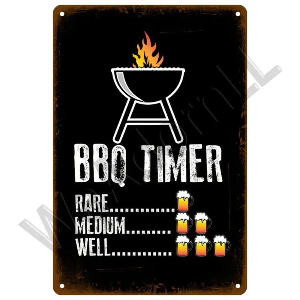 Vintage Tin Sign Dad`s BBQ Yard Outdoor Party Decoration Metal Sign Plate Retro Barbecue Decor