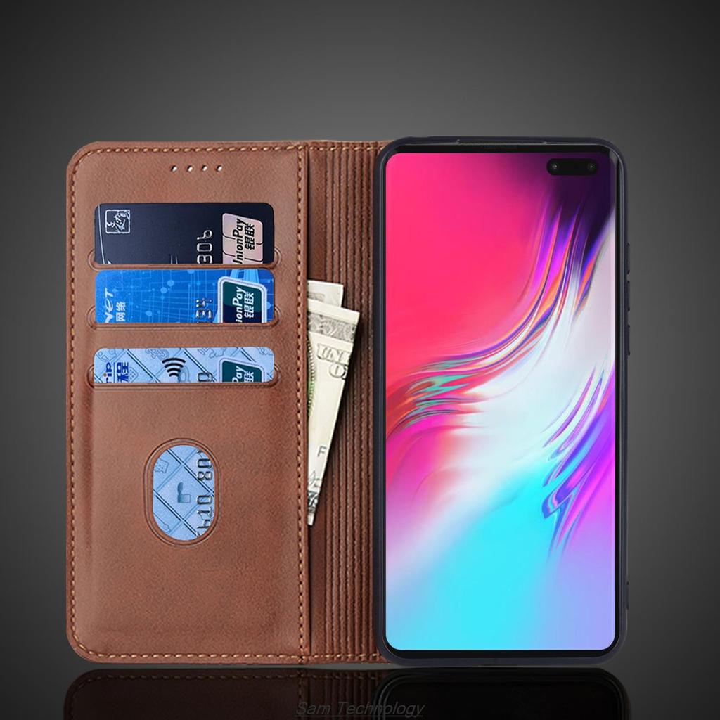 Carcasă din piele cu atracție magnetică pentru Samsung Galaxy S10 5G 6.7" G977B/U/N, husă cu flip, portofel, geantă de telefon, fundas coque