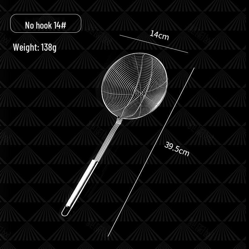 Stainless Steel Colander for Scooping Dumplings and Noodles - Deep-Fried Double Hook Kitchen Strainer