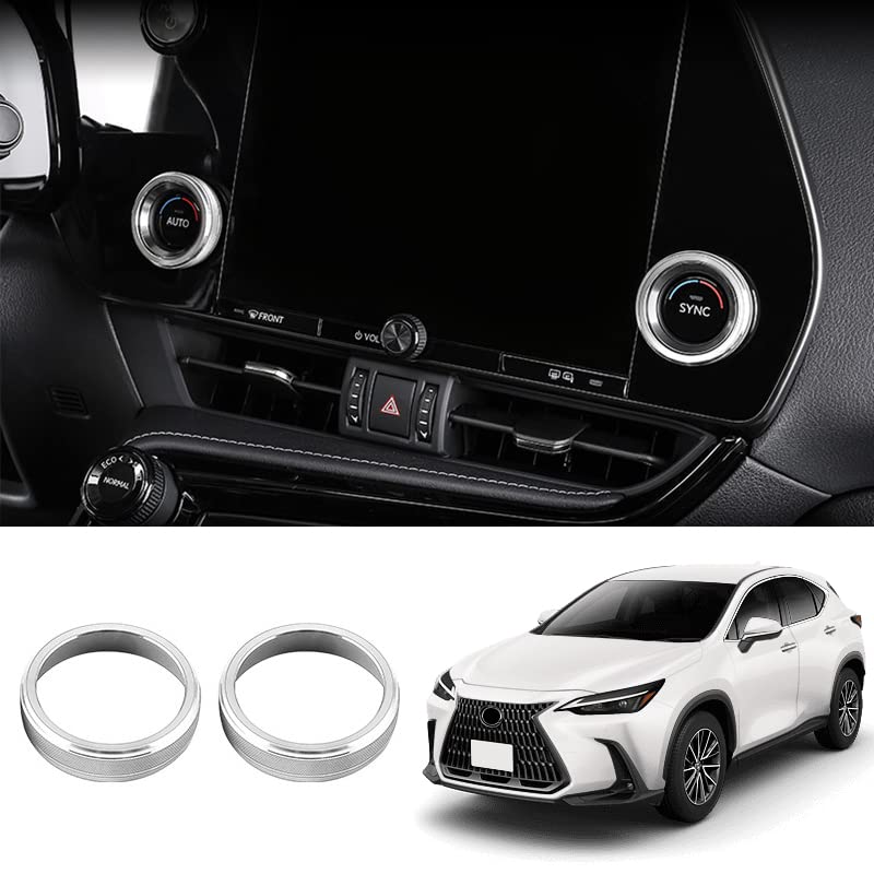 

Onami Кольцо регулятора кондиционера Lexus Крышка дефлектора кондиционера Внутренняя панель Новый LEXUS 20 Серии NX250 NX350H Алюминиевый сплав 2 шт. [Серебристый] NX-30-S