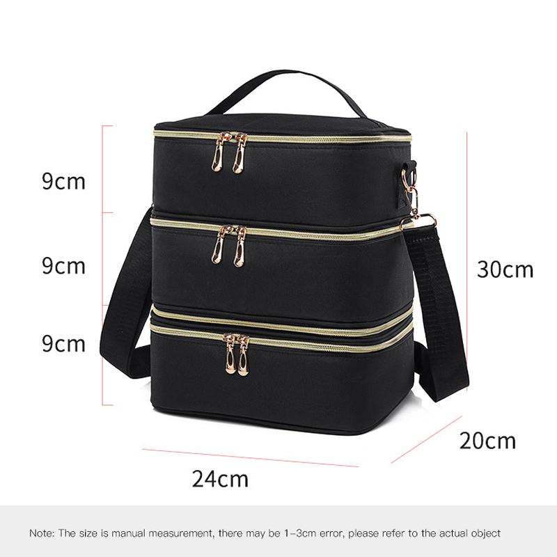 3 Layer Nail Polish Storage Bag Cosmetic Bag Portable Handbag for Women Travel Essential Oil Bag Nail Care Tool Storage Box
