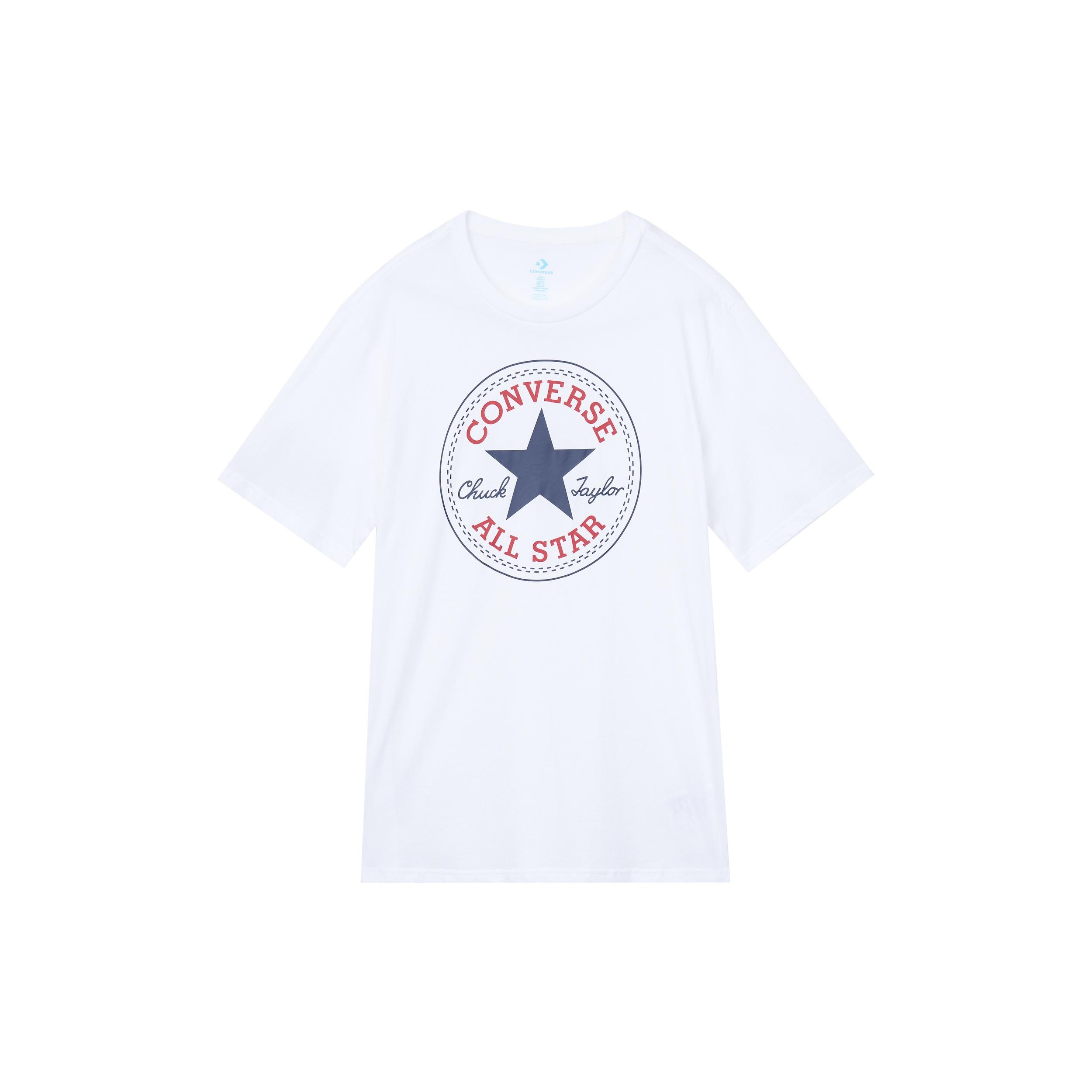 Men s Converse All Star Classic Round Neck Short Sleeve White 10007887-102 XXL