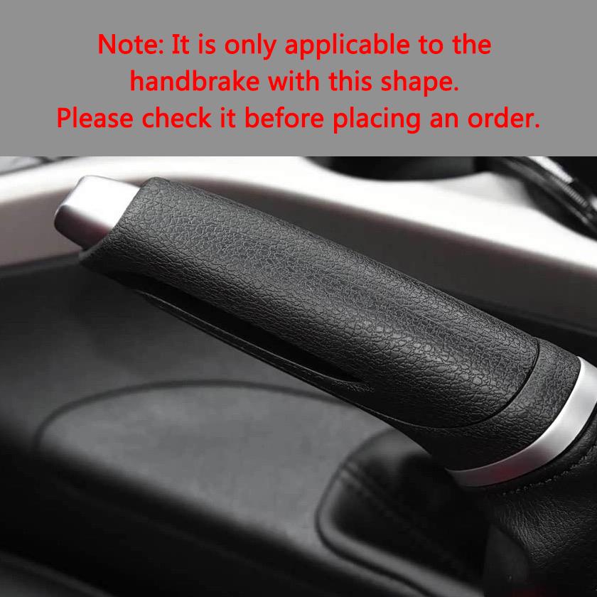 CRA1 Car Handbrake Cover Carbon Fiber Wood Grain Hand Brake Protector For Mercedes Benz C E S GLC A B GLB GLE GLS W205 W213 Sticker
