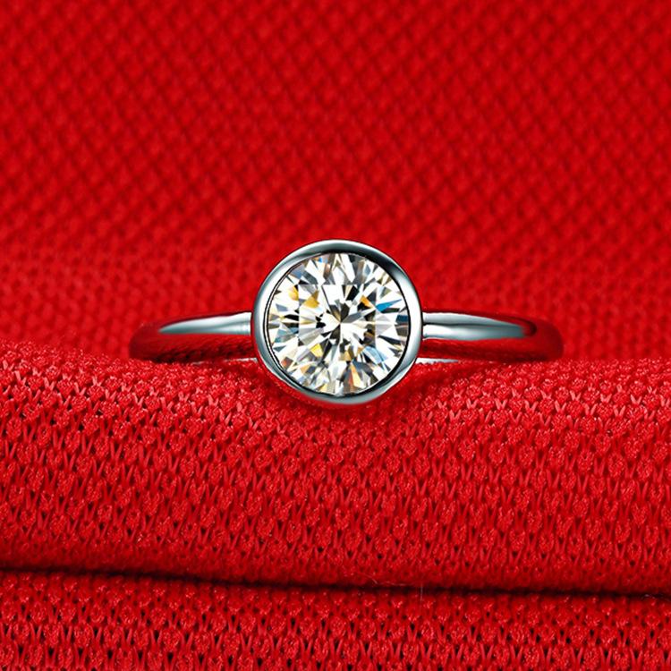Women's PT950 Platinum Jewelry Ring, 1-Carat Solitary-Mounted Moissanite, Luxury Daily Wear
