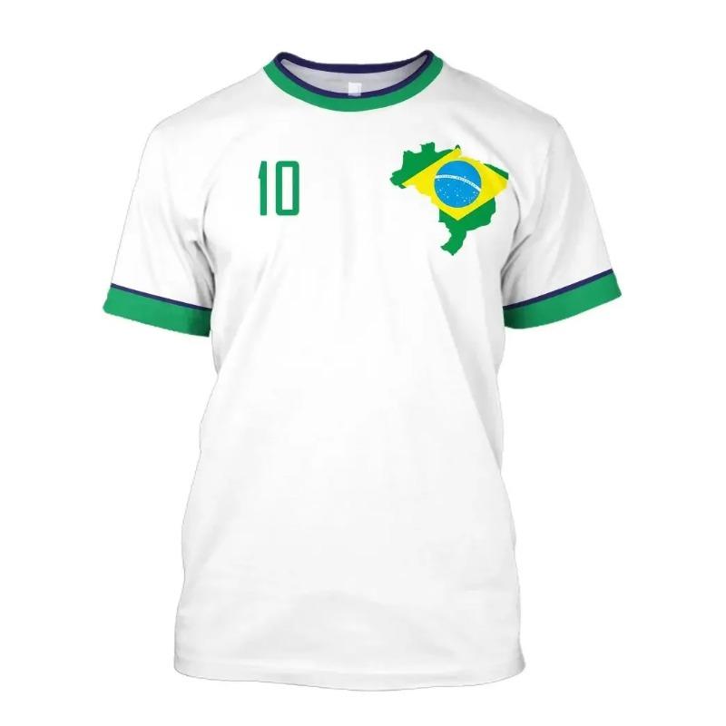 Brazil Jersey T-shirt Fine Design Brazilian Select Shirt O Neck Oversized Football Team Casual Streetwear Mens Clothing