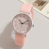 Relógio de Quartzo Feminino Elegante Minimalista com Pulseira de Silicone Rosa, Mostrador Redondo Fofo com Números Arábicos de Fácil Leitura, Relógio para o Dia a Dia
