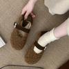 [Youshilai] Retro Light-mouth Fluffy Shoes for Women's 2025 Winter New Fashion Two Wear Soft Soles To Keep Warm and One Pedal