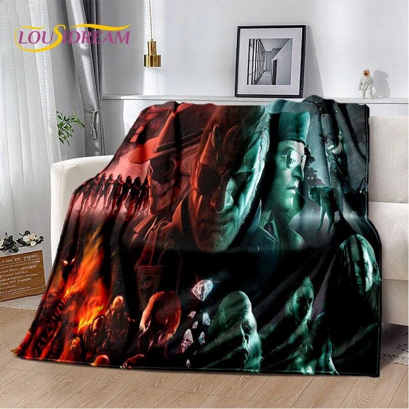 3D Game Metal Gear Solid Cartoon HD Gamer Blanket,Soft Throw Blanket for Home Bedroom Bed Sofa Picnic Travel Cover Blanket Kids