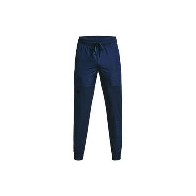 Solid Color Elastic Cuff Casual Pants Men Bottoms Blue 1370466-408