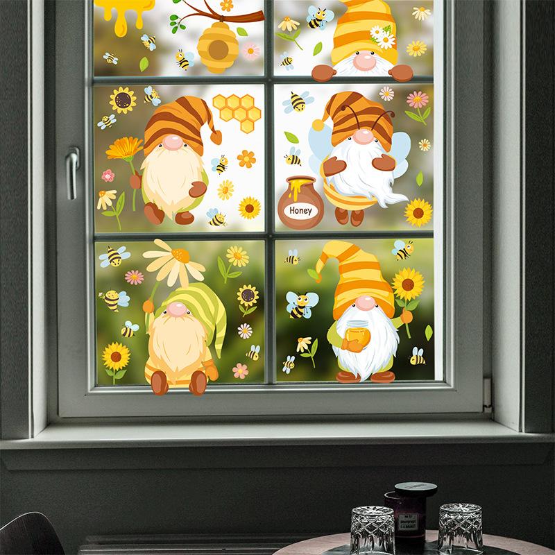 Spring Window Stickers Bee Holiday Window Stickers H0NEY Bee Holiday Glass Decorative Window Stickers