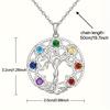7 Chakra Tree Of Life Pendant Yoga Chakra Healing Stone Necklace Feminine Energy Balance