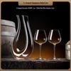 ZISIZ European Style Crystal Glass U-shaped Red Wine Decanter Set