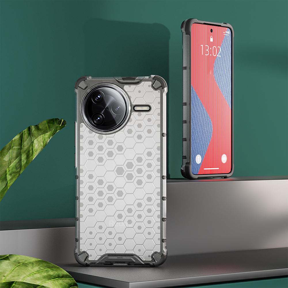 KEYSION Shockproof Armor Case for POCO F7 Pro F7 Ultra Silicone+PC Transparent Honeycomb Phone Cover for Xiaomi POCO F7 Ultra