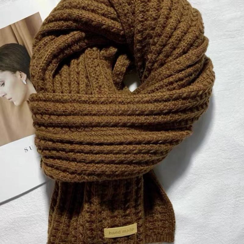 Unisex Houndstooth Scarf Winter Warm Knit Wrap Lightweight Fashion Accessory for Women Men Couple Matching