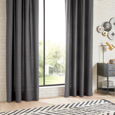 Conjunto de 2 cortinas de mobiliário "Anjali" em Algodão 135 x 240 cm Atmosphera - Antracite